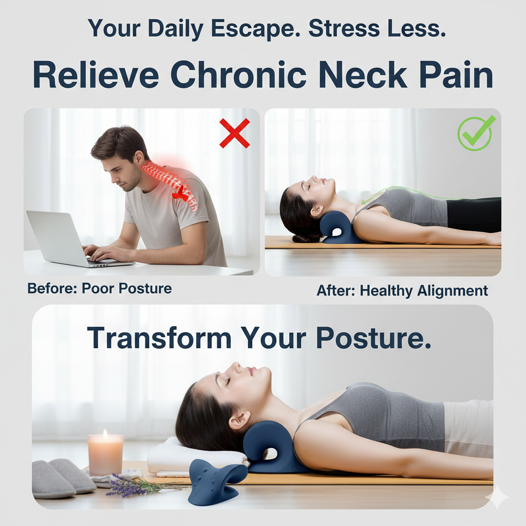 NeckCloud™ – Orthopedic  Cervical Traction Stretcher for Instant Pain Relief & Posture Correction (8 Min/Day)